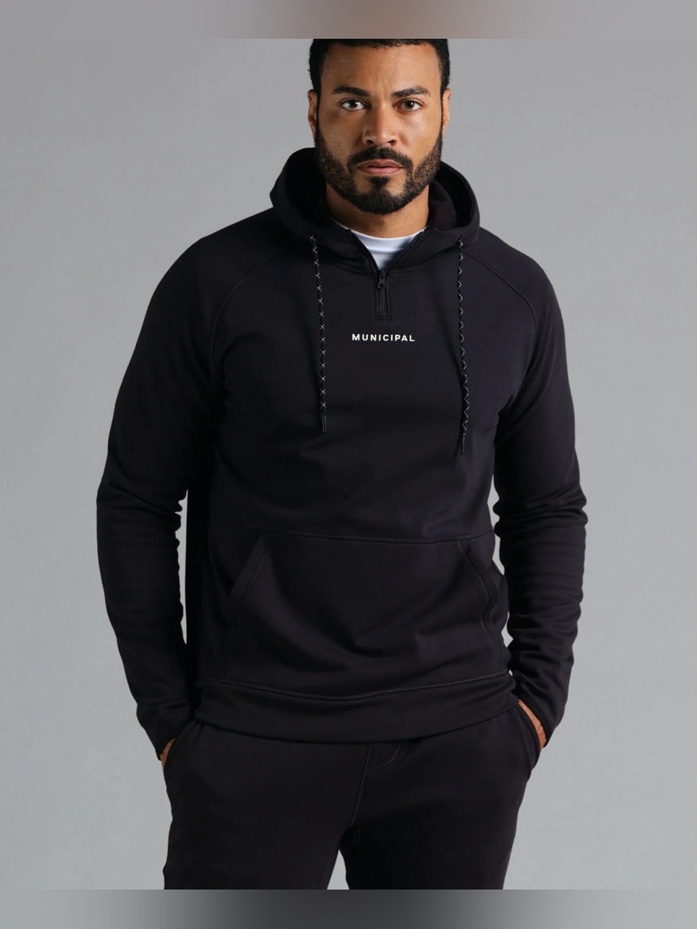 Municipal Men's Training Camp Prof Hoodie Black Half-Zip Hoodie
